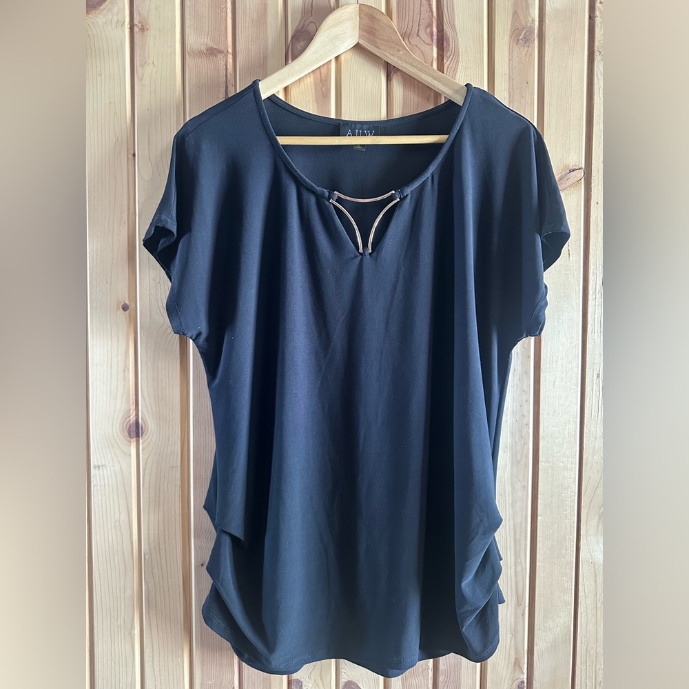 AUW Navy Short Sleeve Top